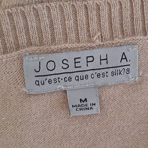 WOMEN'S JOSEPH A. Pullover V-Neck Sweater; 3/4 Sleeves; Fringe; Size Medium - Picture 3 of 5